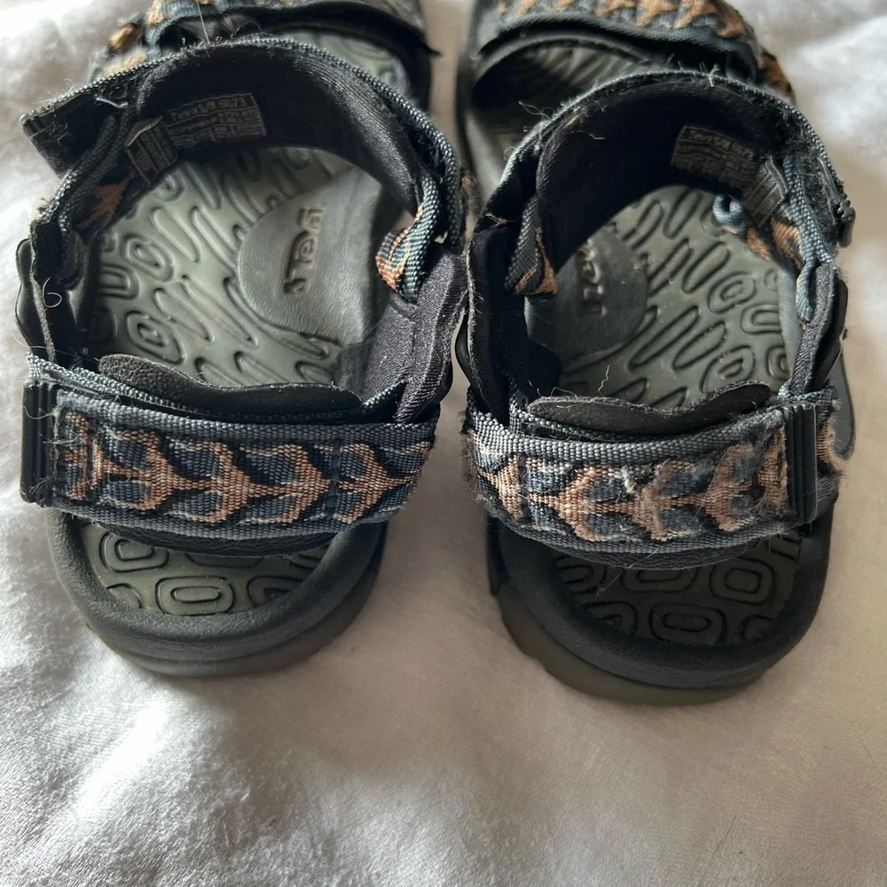 Teva Black and Tan Outdoor Sandals with Adjustable Straps